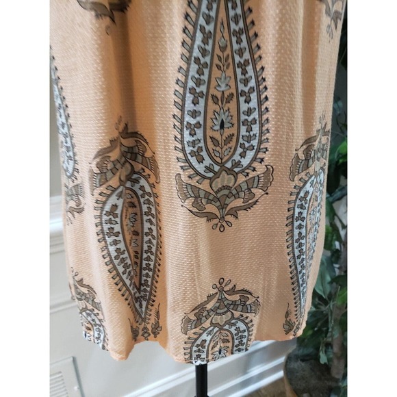 Lucky Brand Women's Peach 100% Rayon Round Neck Sleeveless Top Blouse Size L - Picture 3 of 13